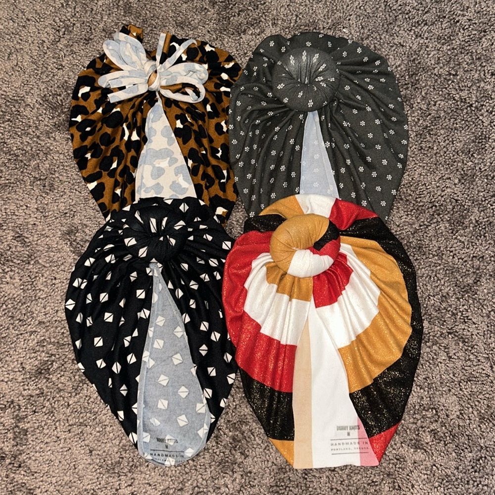 Bunny Knots toddler size medium ages 1-4 turban hats bundle!!